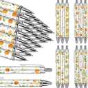 Chuangdi 21Pcs Baby Shower Ballpoint Pens Favors Bulk Orange Cutie Retractable Ballpoint Pen Black Ink with Gifts for Guests School Supply