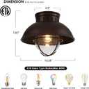 Outdoor Ceiling Light Farmhouse 10 Inch Flush Mount Ceiling Lights Fixture Oil Rubbed Bronze,Metal Cage Seeded Glass Semi Entry Hall Light Fixtures