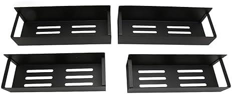 Xnferty 4Pcs Magnetic Spice Rack, Floating Shelves Storage, Hanging Spice Rack Organizer, Movable Strong Magnet Sturdy Metal Simple Black Fridge Spice Shelf for Home Kitchen Storage