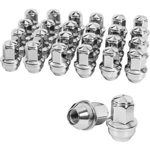 24pcs M14x1.5 Lug Nuts - Compatible with 2015-2023 Ford F150, Expedition, Lincoln Navigator, 2017-2023 Tesla Model 3 One-Piece Design Factory Chrome Wheel Nut Set