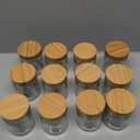 AISIPRIN Glass Jar with Lid 12 Pcs 8oz, Glass Spice Jars with Lable, Candle Jars, Mason Jars 8oz with Airtight Bamboo Lids,Including Blank lables