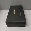 Wican Guest Towel Holder Tray for Bathroom, Oak and Iron Napkins Holder for Powder Room Dinning Table Wooden Basket for Disposable Paper Hand Towels Gold and White (9.06 x 5.51 x 2.56 inchs)