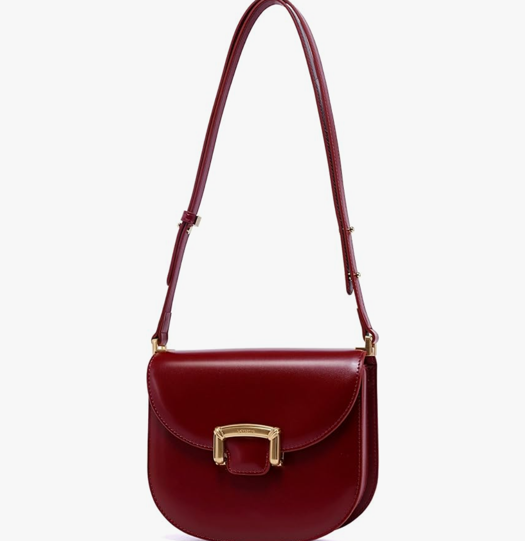 LAFESTIN Small Split Leather Crossbody Purses For Women with Adjustable Strap Shoulder Handbags with Credit Card Slot