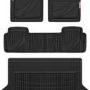 Motor Trend FlexTough Advanced Heavy Duty Black Rubber Car Floor Mats & Cargo Liner for SUV & Car Full Set - Universal Trim to Fit All Weather Automotive Floor Mat & Cargo Liners for SUV, Car, & Van