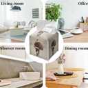 Grace Yonks Christmas Tissue Box Cover Square, Santa Walking in Snow Design Cube Case for Facial Tissues, 5.2" PU Leather. (105)