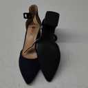 IDIFU Navy Blue Suede Women's Pumps - Closed Toe Chunky Block Low Heels Dress Shoes for Women - Wedding, Prom, Bridal, Work, Office - Formal Shoes - Pointed Toe - Small, Short Thick Heels (7.5)