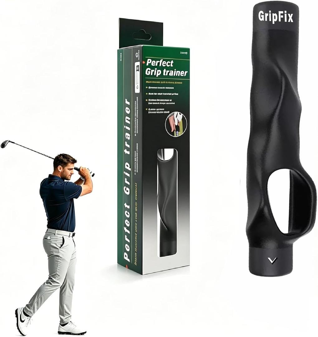 Golf Grip Trainer - Portable Swing Training Aid for Correct Hand Positioning & Muscle Memory - Non-Slip ABS & TPR Tool Fits Most Golf Clubs - Perfect Golf Gift for Men, Women & Beginners