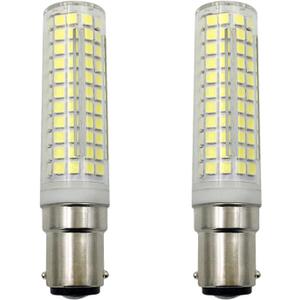 BA15D LED Bulbs 15W Dimmable, 120V Double Contact Bayonet Base, 136-LEDs 2835SMD 6000K Daylight White, 2250LM CRI>90+,150 Halogen Equivalent for Sewing Machines Pendant Ceiling & Wall Lights 2-Pack