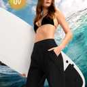 Viodia Women's 9" Long Swim Board Shorts with Pockets High Waisted Beach Swimsuits Knee Length Short for Women with Liner (Black, M)