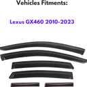IG Window Visors Fit for 2010-2023 Lexus GX460, Out-Channel Rain Guards Vent Wind Deflectors 6PC, Car Accessories for 10-23 Lexus GX Series