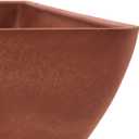PSW Pot Collection 12x6 inch Plastic/Stone/Wood Composite Square Planter No Drainage Hole (Drillable), Modern Indoor/Outer Pot for Flowers, Foliage, Succulents, Fairy Gardens Terra Cotta Color