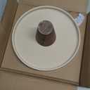 Gibson Elite 10.7-Inch Stoneware Cake Stand with Acacia Wood Base  Taupe Round Dessert Display Stand for Cakes, Cupcakes & Party Entertaining