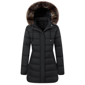 TYBBNY Women's Winter Coat Waterproof Long Puffer Jacket with Detachable Hood-Thermal Insulated Parka, Fleece Lined for Extreme Cold, Daily Commute & Outdoor