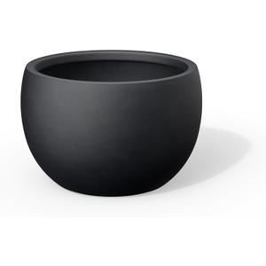 Kante 11.8-Inch Dia Round Concrete Planter, Bowl-Style Flower Pot with Drainage Hole for Patio, Garden and Home - Ideal for Flower and Trees (9.4" Opening), Black Kante 11.8-Inch Dia Round Concrete Planter, Bowl-Style Flower Pot with Drainage Hole for Patio, Garden and Home - Ideal for Flower and Trees (9.4" Opening), Black