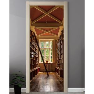 FLFK Door Sticker - Peel and Stick Mural, Removable Self-Adhesive Wallpaper for Home Decor, 30.3"W x 78.7"L, Set of 2 Sheets (Mt5086)