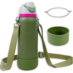Silicone Boot Set for Owala Water Bottle 24 oz, 32 oz, 40 oz - Includes Non-Slip Sleeve, Shoulder Strap & Handle Strap, Perfect Owala Accessories, Fits Owala Tumbler, Owala FreeSip, Candy Coated