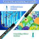 2 x 12 Colors Acrylic Paint Markers, 6 Glitter & 6 Neon Fluorescent Pens, Innovative Light-Valve Tech for Instant Flow, Fine Chisel Tip Paint Pens for Journaling, Rock Painting, Cards & DIY Projects