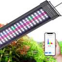 Bluetooth LED Aquarium Light with APP Control, 3 Modes for 12-18 Inch Fish Tank Light with Full Spectrum White Blue Red Green Lights, IP68 Waterproof with Extendable Brackets for Freshwater