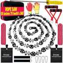 55 Inch High Limb Rope Saw – Dual Sided Pocket Chainsaw with 70 Sharp Teeth 360° – Rope Tree Saw High Limb Tool with Storage Box for Outdoor Adventures