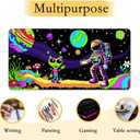 Astronaut and Alien Trippy Desk Mat,Large Gaming Mouse Pad,Non-Slip Rubber Base Mousepad with Stitched Edges,Waterproof Mouse Mat Desk Pad for Work, Game, Office (31.5x15.7 in)