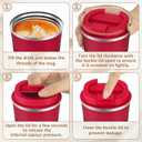 KETIEE Travel Coffee Mug Spill Proof 12oz, Insulated Travel Mug to Go, Reusable Coffee Cup with Seal Lid, Vacuum Stainless Steel Tumbler for Hot/Cold Drinks (Red) (G1-Christmas Red)