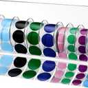 Qilery Adjustable Label Dispenser Acrylic Roll Sticker Dispenser Sticker Holder Organizer Label Stand for Holding Office and Home(9 Disks)