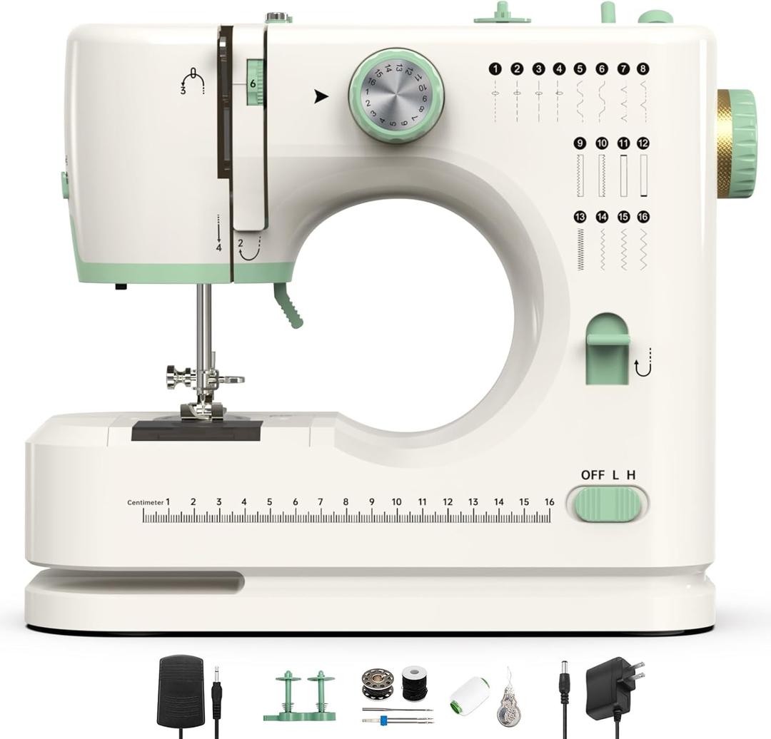 StitchMaster Pro:Ballet on twin needles.Sewing machine,sewing machine for beginners,Double needle and double thread,16 kinds of stitches.Sewing machine for Household, sewing machine for adults(White) (Basic Accessories)