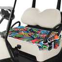 PGmoon Golf Cart Seat Covers, Golf Cart Seat Towel Blanket for Most Golf Carts Fits for EZGO, Club Car, Yamaha and More (Patent Design) (Red banana leaf)