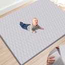 Premium Foam Baby Play Mat 71" x 59" with Removable Cover, Extra Extra Thick Padding Playpen Mat, Non-Slip Floor Mat, Stylish & Easy to Clean for Crawling Baby, Infants & Toddlers, Grey (Solid Color - Gray)