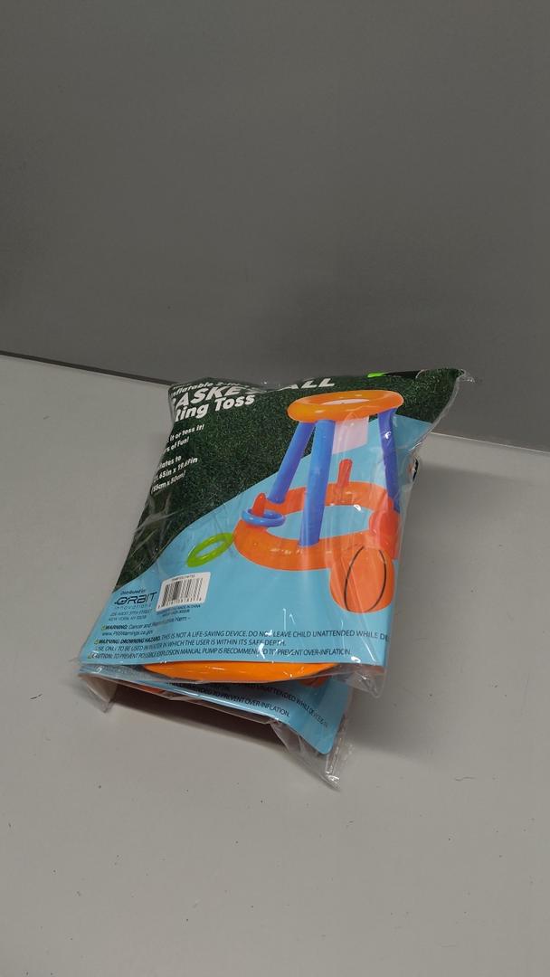 INFLATABLE 2IN1 GAME BASKETBALL & RING TOSS INFLATES TO 21.65 X 19.69 INCH  pack of 2