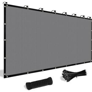 Shade&Beyond Customized Size 8' X 10' Shade Cloth with Grommets, 90% UV Protection UV Protection Mesh Tarp Sun Screens for Patio GN08, Light Gray