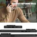 Black Genuine Leather Case for iPhone 15 Pro Max with Hidden Stand, Multifunctional Slim Fit Unique Designer Phone Protective Cover Compatible with MagSafe for Men Women
