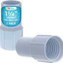 U.S. Pool Supply 1-1/4" Pool Hose Cuff, 2 Pack - Swimming Pool Replacement Cuff for Spiral-Wound Vacuum Hoses - Threaded Cuff, Durable ABS Plastic, Repair Hose Ends, Connect Vacuum Head, Skimmer Inlet