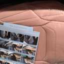 SCOMEE Leather Car Seat Covers Front Automotive Seat Protectors | Breathable Waterproof Durable Anti-Slip Full Coverage & Lumbar Support Design Universal Fit for Most Cars SUVs Trucks Pink, PINK1-Front