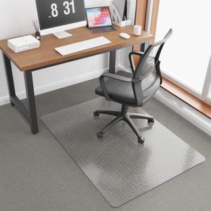 36x 48Carpet Floor Mat for Office Chair, Clear Desk Chair Floor Mat for Carpet for Medium/Low Pile, HeavyDuty Chair Mats for Carpeted Floors, Studded Desk Mat for Carpet for Homes and Offices (36 x 48 for Carpet (2.2mm), Transparent)