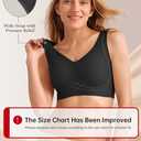 Push Up Bra for Women Wireless Bralettes No Underwire Seamless Tshirt Bras (Black, XXXL)