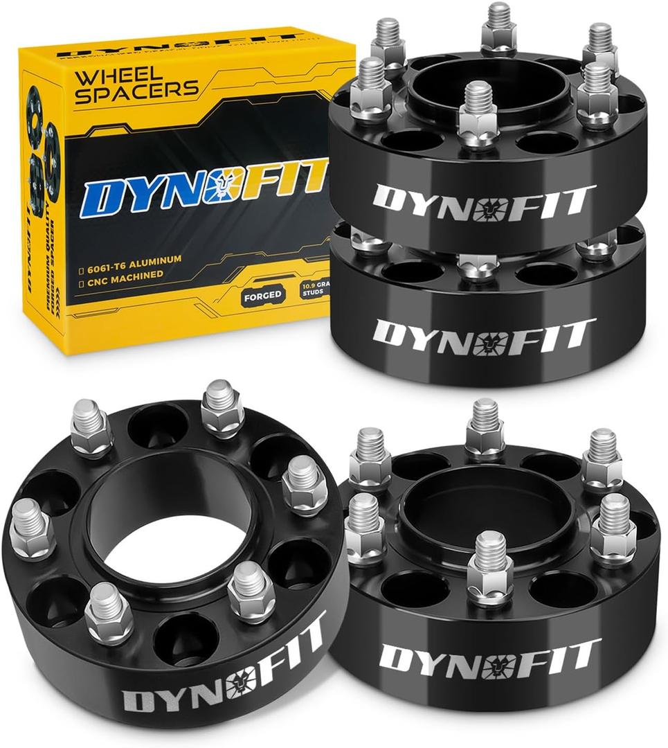 dynofit 2inch 6x135 Wheel Spacers for 2004-2014 Ford F150, 87.1mm HubCentric, M14x2.0 Thread Tire Spacers for 2003-2014 Expedition/Lincoln Navigator, 2005-2014 Lincoln Mark LT, 4Piece