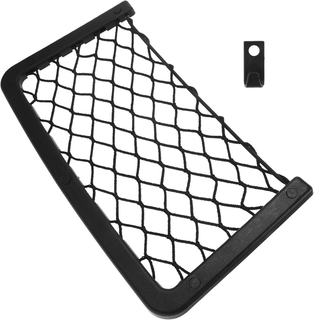 Luxshiny Car Trunk Organizer Net Pocket ABS Plastic Car Storage Bag for SUV RV and Boat Vehicle Interior Organizer Adjustable Straps for Easy Access 2 Pack