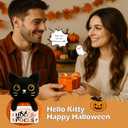 Hocus Pocus Sign Magical Halloween Decor Gift, Mini Black Cat Plush Pumpkin Toy, Witchy Cute Halloween Decor for Women Friend Coworker Handmade Crochet Fall Autumn Table Tiered Tray Ornament