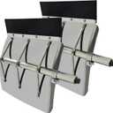 24"x24" Stainless Steel Quarter Fender Set Mud Flap Hangers with Single Bolt Mounting Brackets Fit for Semi Truck Trailer, 2PCS