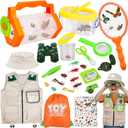 TOY Life Kids Explorer Bug Catcher Kit with Safari Costume, Binoculars Kids Outdoor Toys, Bug Toys, Butterfly Net, Camping Set Outdoor Activities Adventure Kit Nature Exploration Gifts Kid Ages 3-12