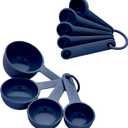 KitchenAid Universal Easy To Read Measuring Cup and Spoon Set with Soft Grip Handle for Maximum Control, Hang Hole and Nesting For Easy Storage, Dishwasher Safe, 9 Piece, Ink Blue