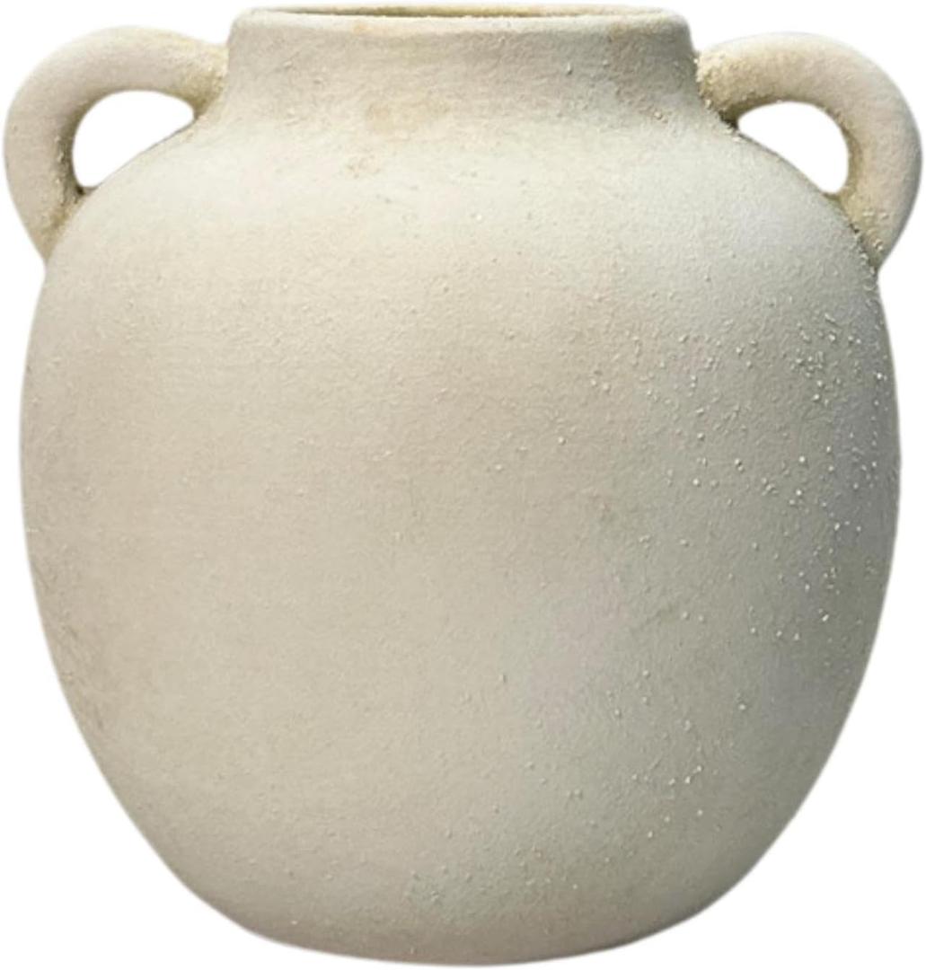 Ceramic Flowerpot for Indoor Plants Wabi Sabi Design Decorative Holder, White