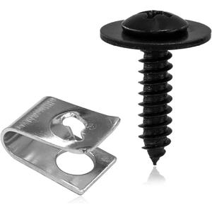 6 x 10 Sets Fender Liner Clips Splash Shield Screw Nut Kit Compatible with Honda Acura BMW 90308-SB2-013 90114-SE0-000 (Black)