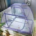 Portable Pop-Up Mosquito Net Tent for Bed Baby Adults Trip, L79 x W71 x H59 inch Large Folding Mosquito Netting with Net Bottom, 2 Entries, Suit for Twin to King Size Bed