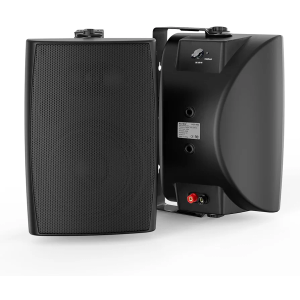 Herdio 4 Inches 200 Watts Outdoor Bluetooth Speakers, Bluetooth 5.3,TWS Stereo Paring,Wall Mount Speaker System Waterproof Suitable for Patio Home Poolside Deck Backyard (Pair, Black)
