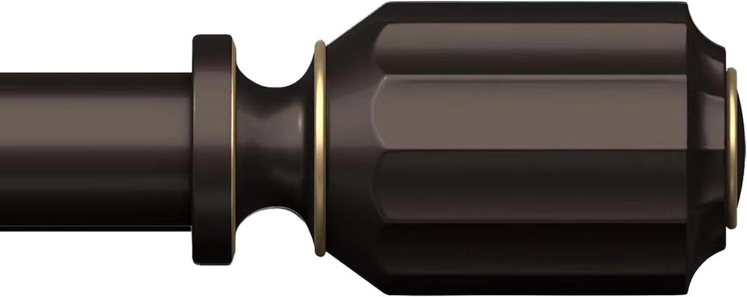 Curtain Rods for Windows 28 to 48 inch-3/4 inch Diameter Oil Rubbed Bronze Curtain Rods Adjustable Decorative Small Curtain Rod for Bathroom Bedroom Kitchen