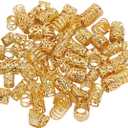 3 Bags Dreadlocks Hair Rings Hollow Out Exquisite Patterns Hair Braiding Beads Golden