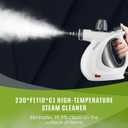 Pressurized Handheld Multi-Surface Natural Steam Cleaner with 12 pcs Accessories, Multi-Purpose Steamer for Home Use, Steamer for Cleaning Floor, Upholstery, Grout and Car (Grey) (Grey)