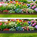 20Ft Black Garden Edging Border 6 Inch Tall Landscape Edging with 20Pcs 7.8in Height Garden Stakes Decorative Edging for Landscaping Flower Bed Edging Borders Lawn Edging
